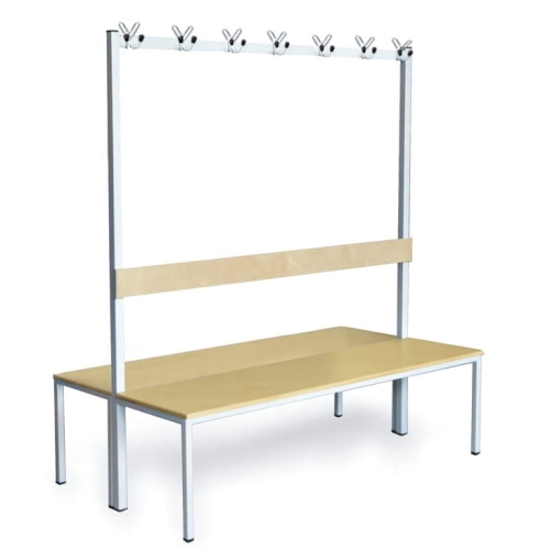 Ławka do szatni 150 cm, 14 potrójnych wieszaków, kod: J24830