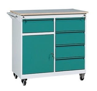Stół warsztatowy na kółkach, 5 szuflad, szafka, kod: MWWMA