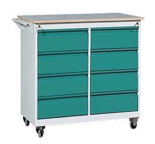 Stół warsztatowy na kółkach, 8 szuflad, kod: MWWME