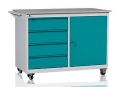 Stół warsztatowy na kółkach, 4 szuflady, szafka, kod: MWWDB