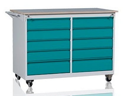 Stół warsztatowy na kółkach, 10 szuflad, kod: MWWDE