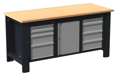 Stół warsztatowy 180 cm, 8 szuflad, szafka, kod: DKT18003