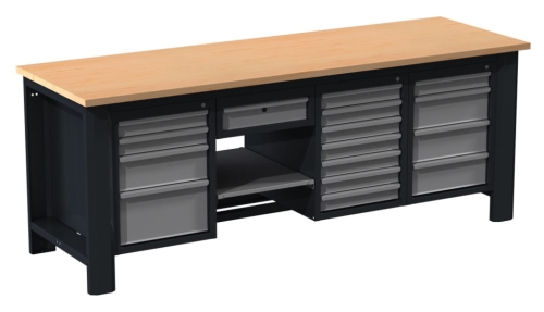 Stół warsztatowy 230 cm, 16 szuflad, kod: DKT23001