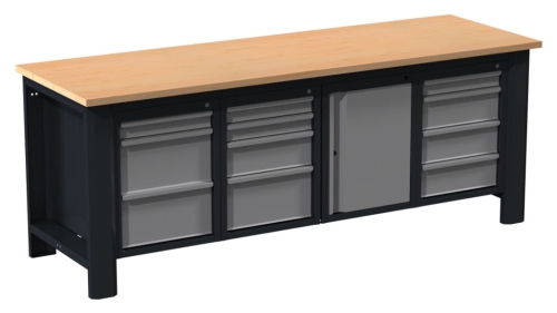 Stół warsztatowy 230 cm, 11 szuflad, szafka kod: DKT23002