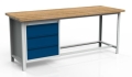 Stół warsztatowy 200 cm, szafka, 3 szuflady, kod: MWS344 1