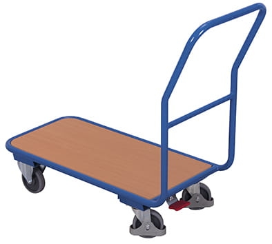 Wózek platformowy, magazynowy, platforma z płyty, 200-kg, koła z osłoną stopy, kod: VF450801